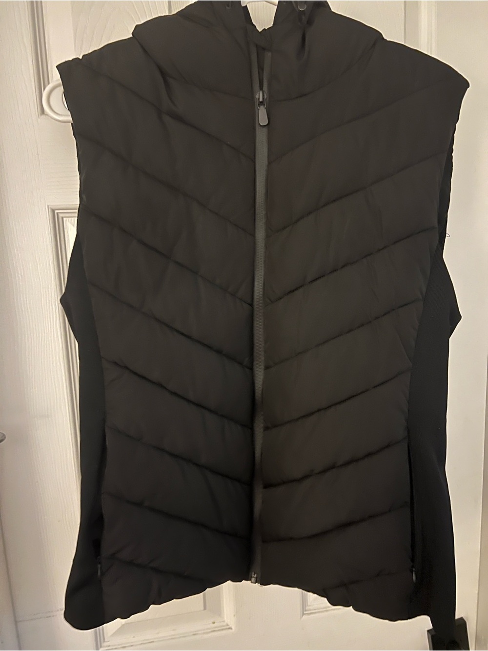 Zara Black Quilted Hooded Vest